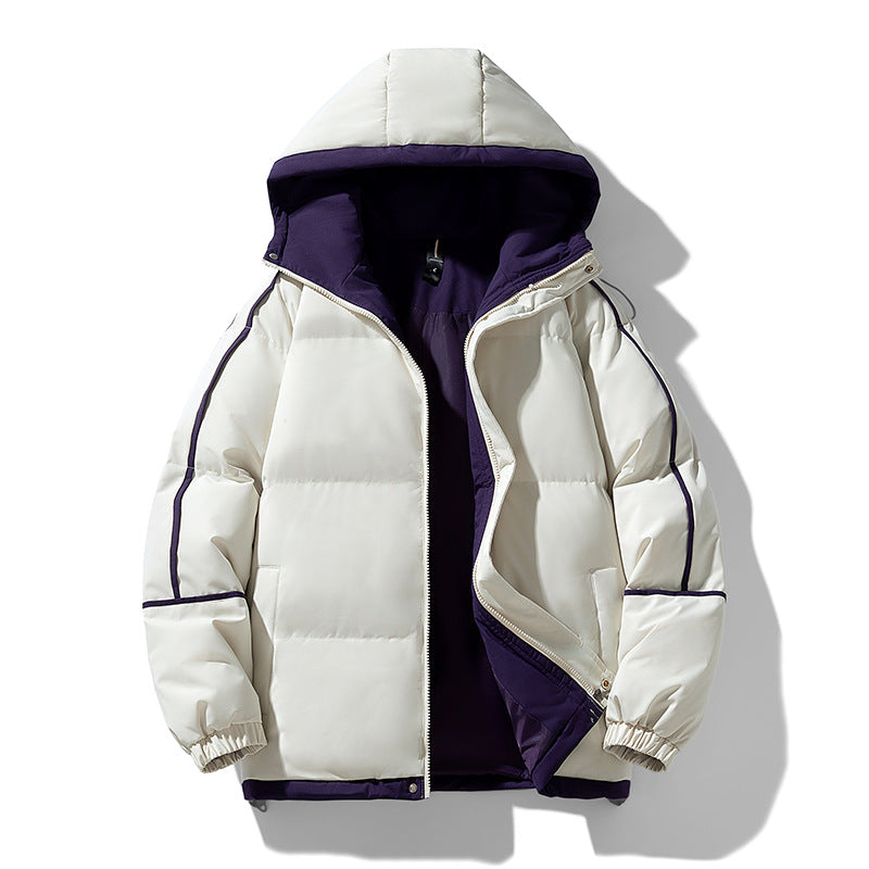 Men's Drop-shoulder Sleeve Hooded Casual Cotton-padded Clothes