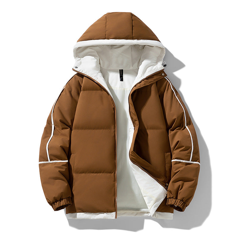 Men's Drop-shoulder Sleeve Hooded Casual Cotton-padded Clothes