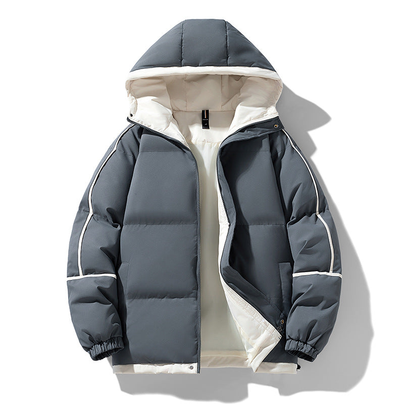 Men's Drop-shoulder Sleeve Hooded Casual Cotton-padded Clothes