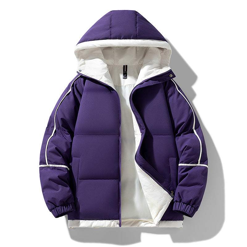 Men's Drop-shoulder Sleeve Hooded Casual Cotton-padded Clothes