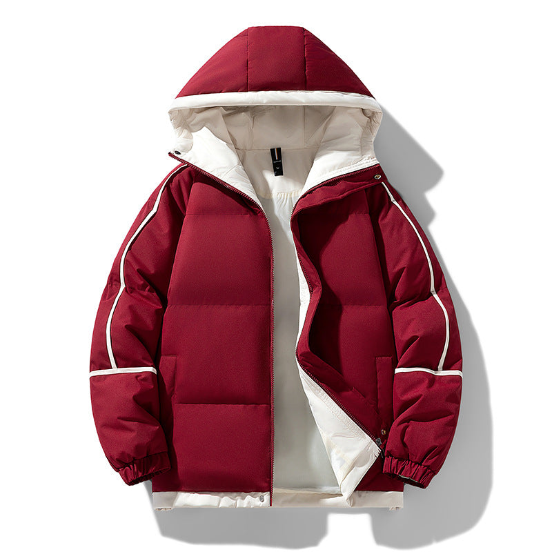 Men's Drop-shoulder Sleeve Hooded Casual Cotton-padded Clothes