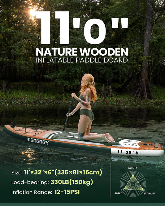 Inflatable Stand up Paddle Board Nature Wooden look